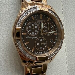 Citizen Women's Gold and Brown Chronograph Watch